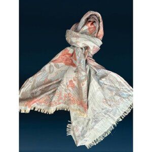 Colorful Petrusse 100% Silk Floral Print Scarf With Fringe